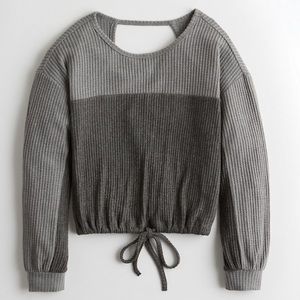 NWT Open-back boyfriend waffle t-shirt Size M